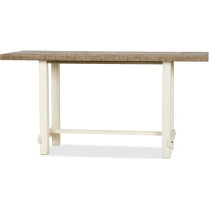 Rutherford Rectangular Wooden Counter Table in Drift and Antique White