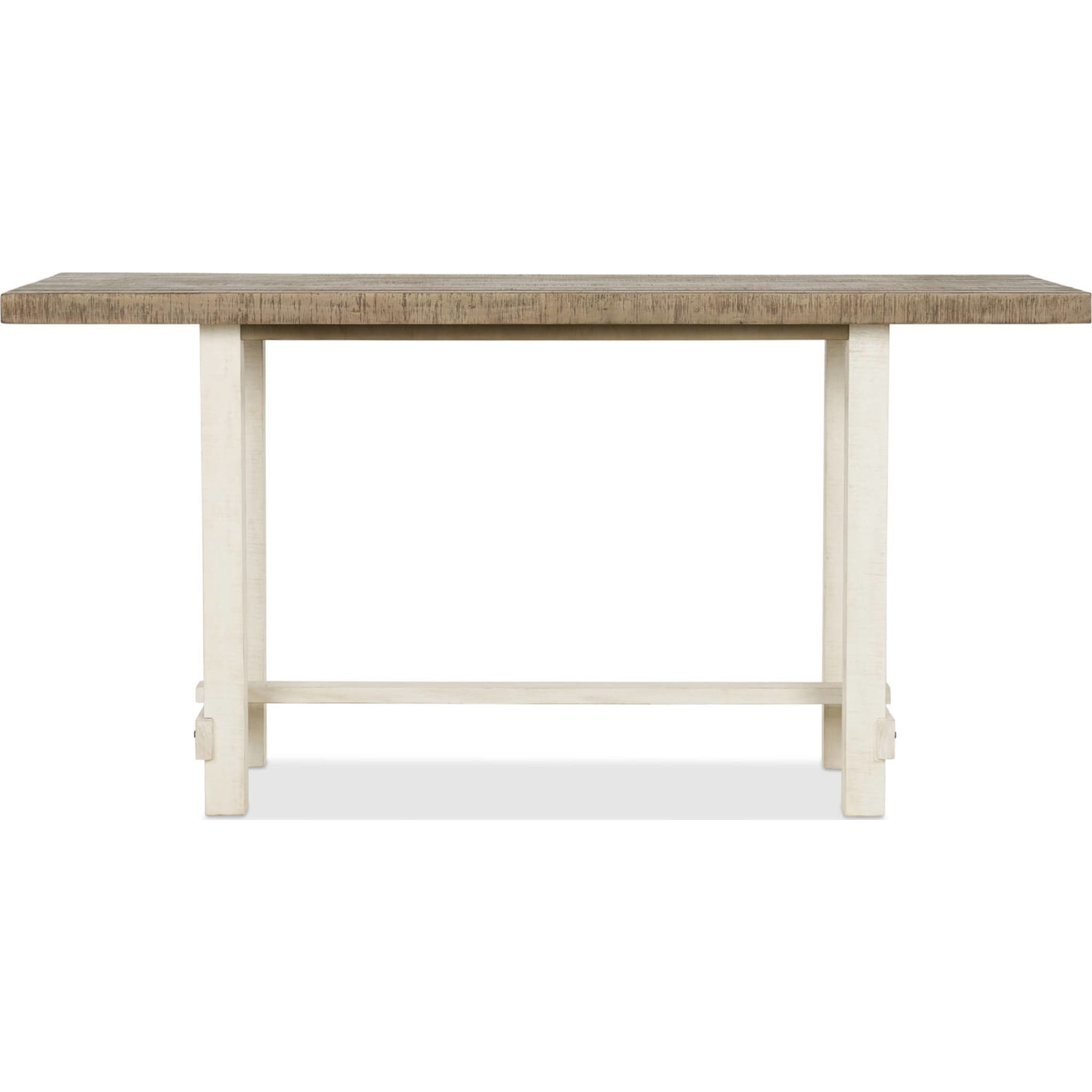Rutherford Rectangular Wooden Counter Table in Drift and Antique White