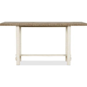 Rutherford Rectangular Wooden Counter Table in Drift and Antique White