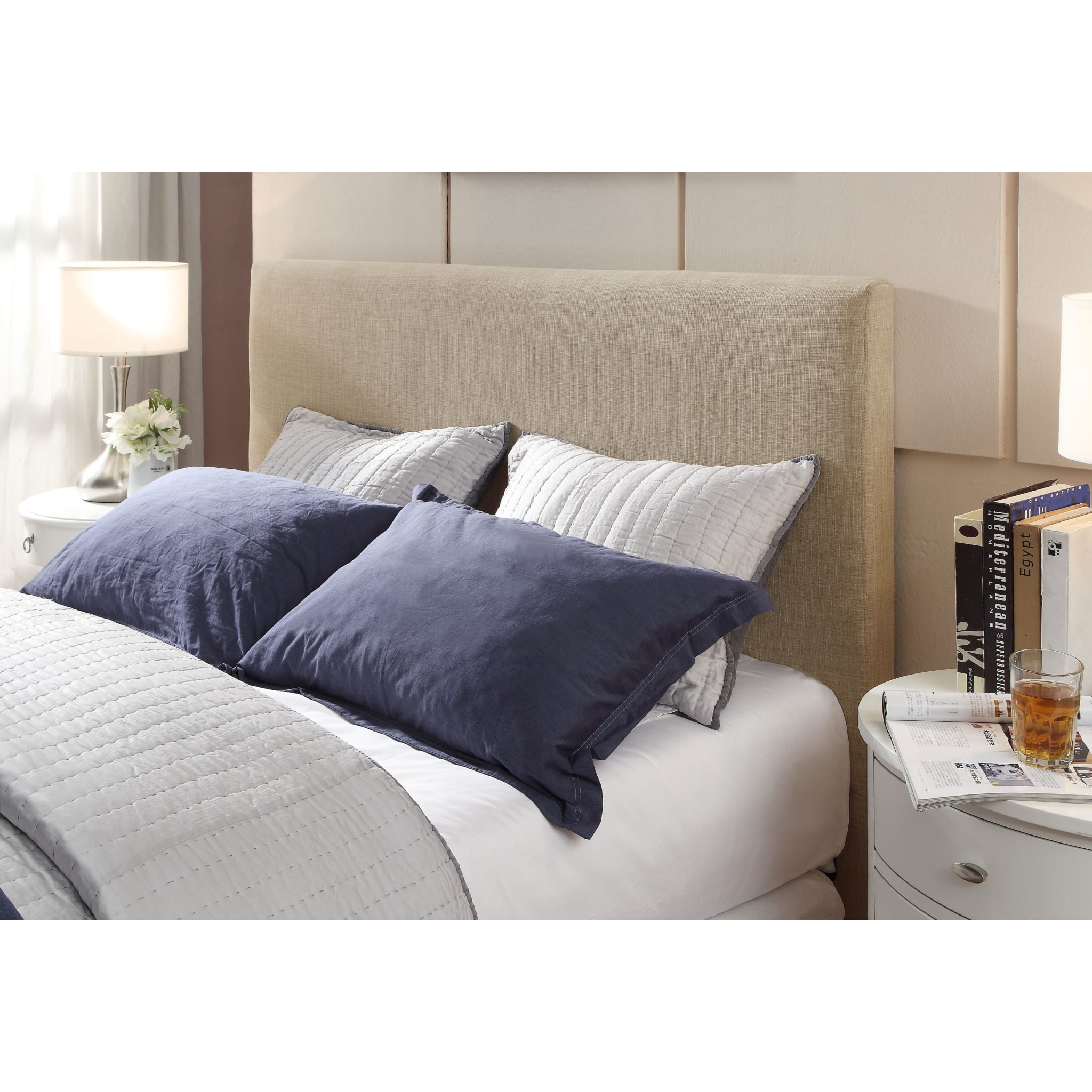 Saint Pierre Upholstered Headboard in Toast Linen