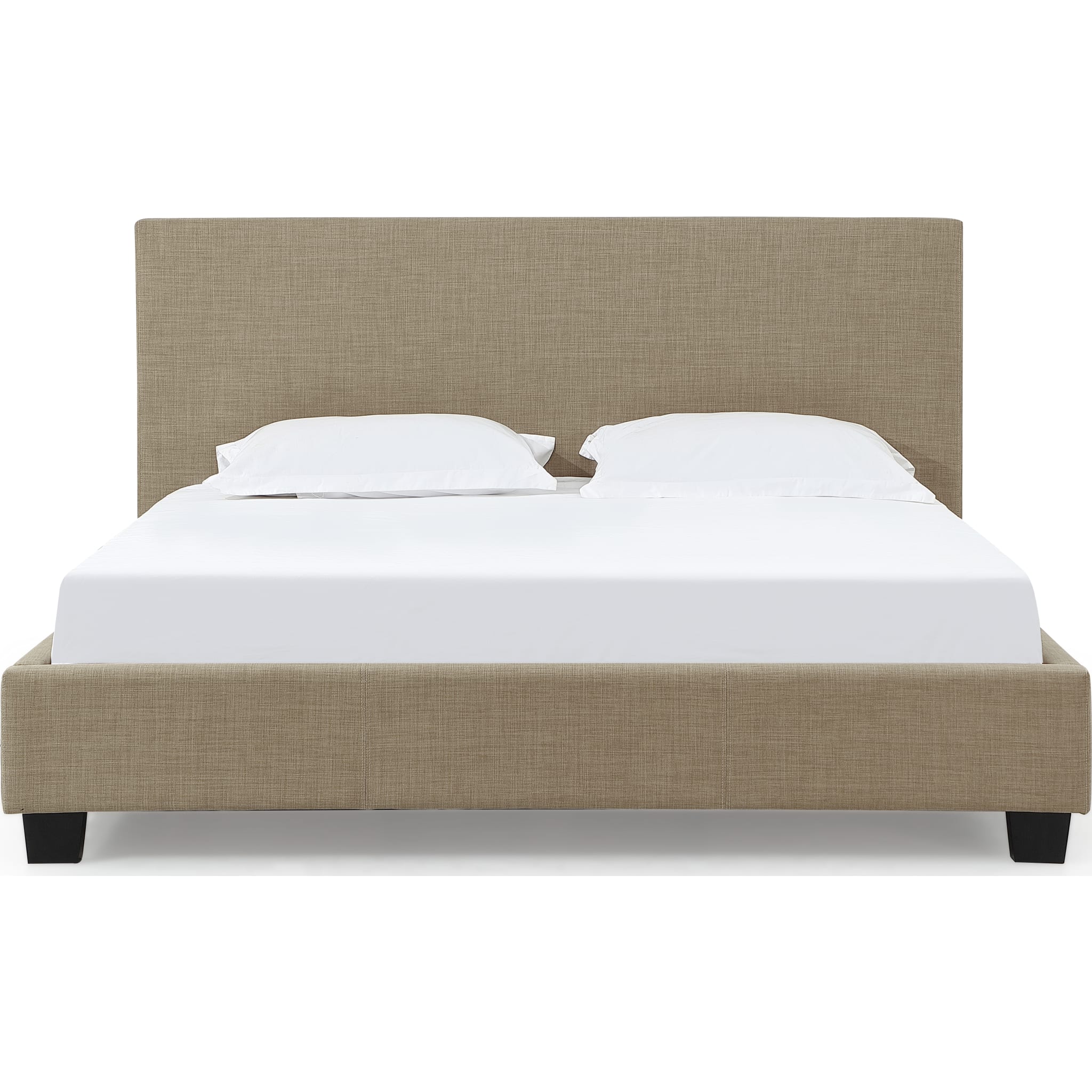 Saint Pierre Upholstered Platform Bed in Toast Linen