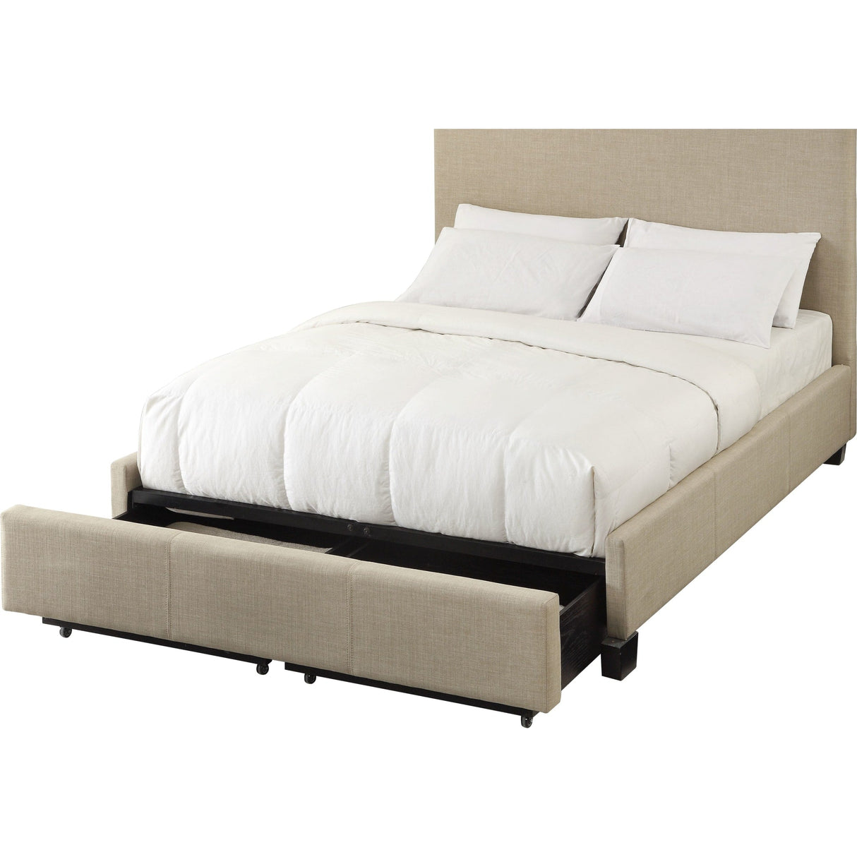 Saint Pierre Upholstered Platform Storage Bed in Toast Linen
