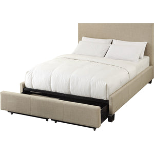 Saint Pierre Upholstered Platform Storage Bed in Toast Linen