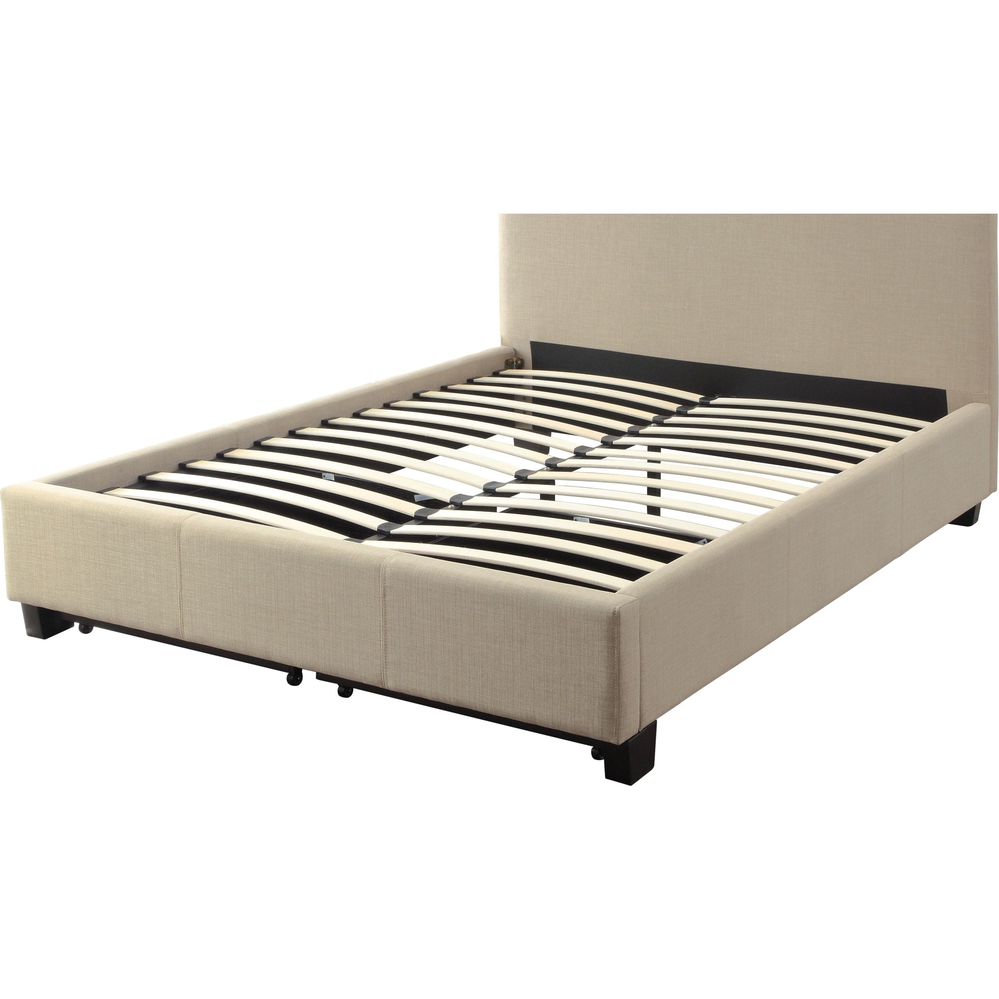 Saint Pierre Upholstered Platform Storage Bed in Toast Linen