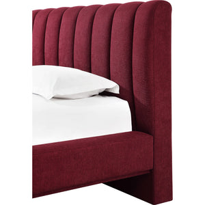 Savage Maximalist Upholstered Bed in Ruby Chenille