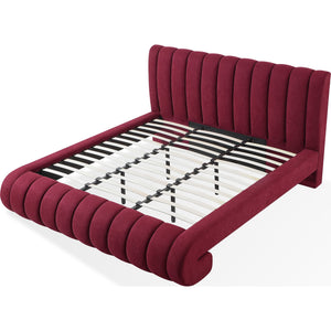 Savage Maximalist Upholstered Bed in Ruby Chenille