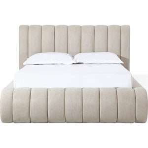 Savage Maximalist Upholstered Bed in Sandy Chenille