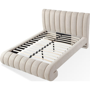 Savage Maximalist Upholstered Bed in Sandy Chenille