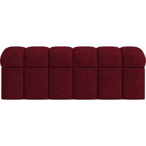 Savage Upholstered Storage Bench in Ruby Chenille