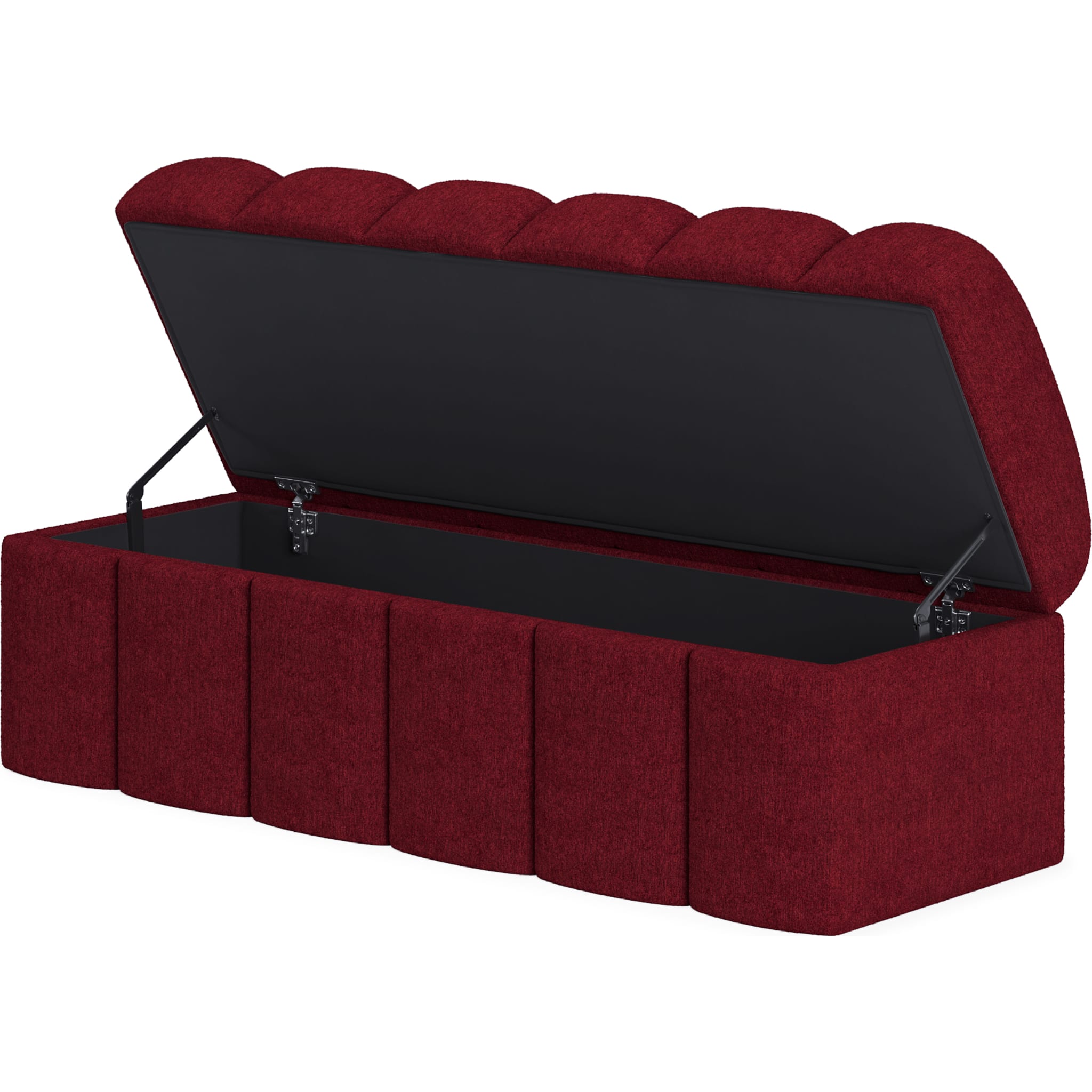 Savage Upholstered Storage Bench in Ruby Chenille