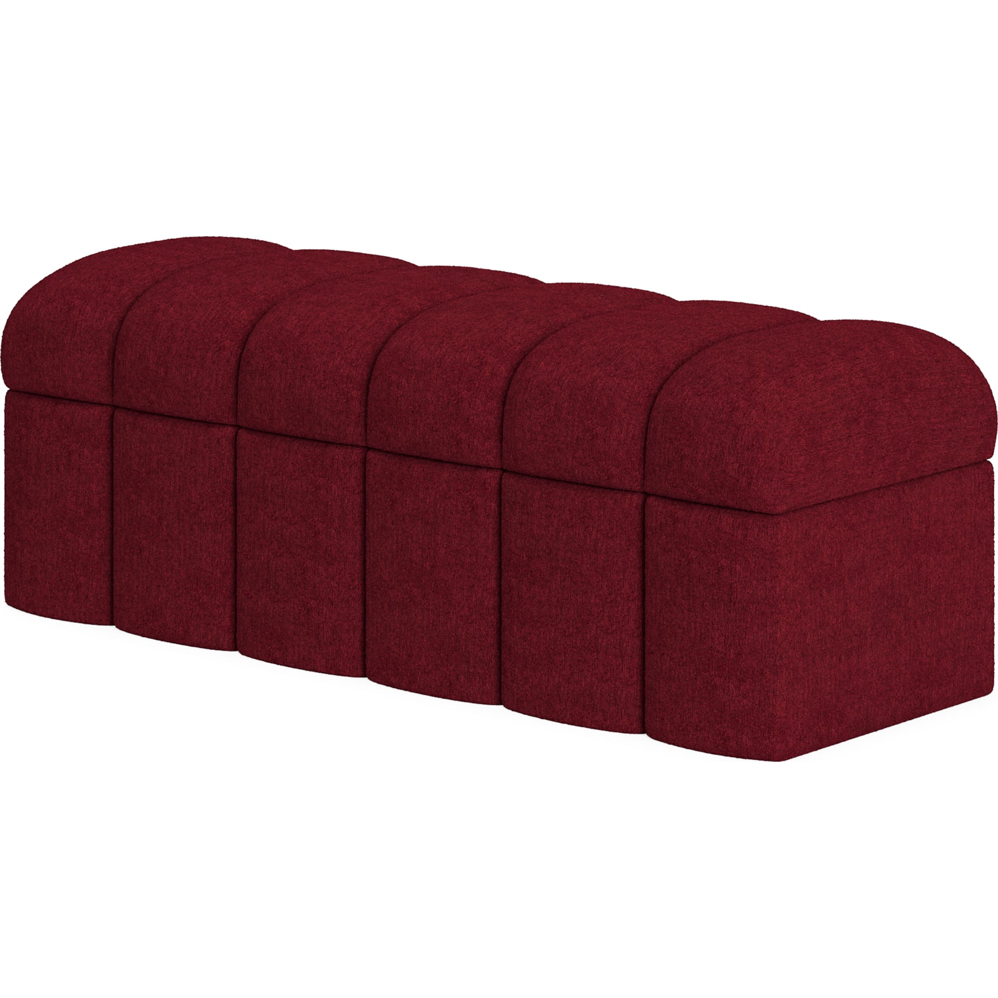 Savage Upholstered Storage Bench in Ruby Chenille