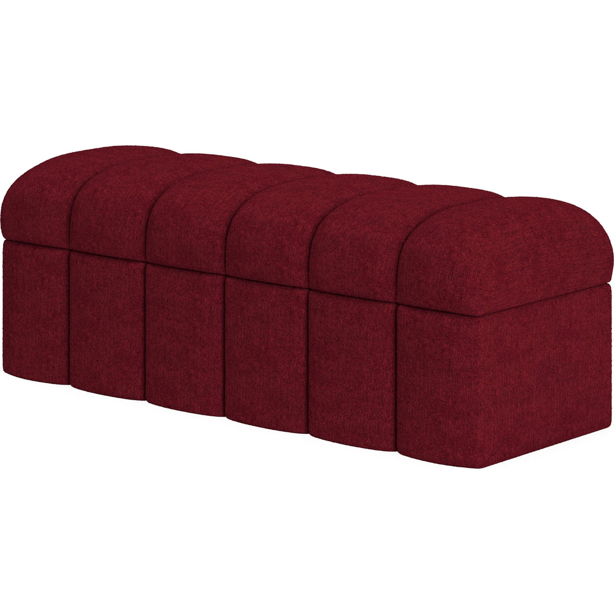 Savage Upholstered Storage Bench in Ruby Chenille
