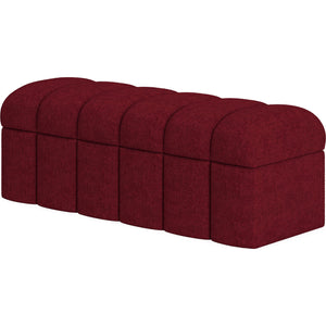 Savage Upholstered Storage Bench in Ruby Chenille
