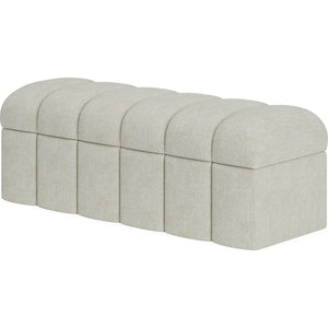 Savage Upholstered Storage Bench in Sandy Chenille