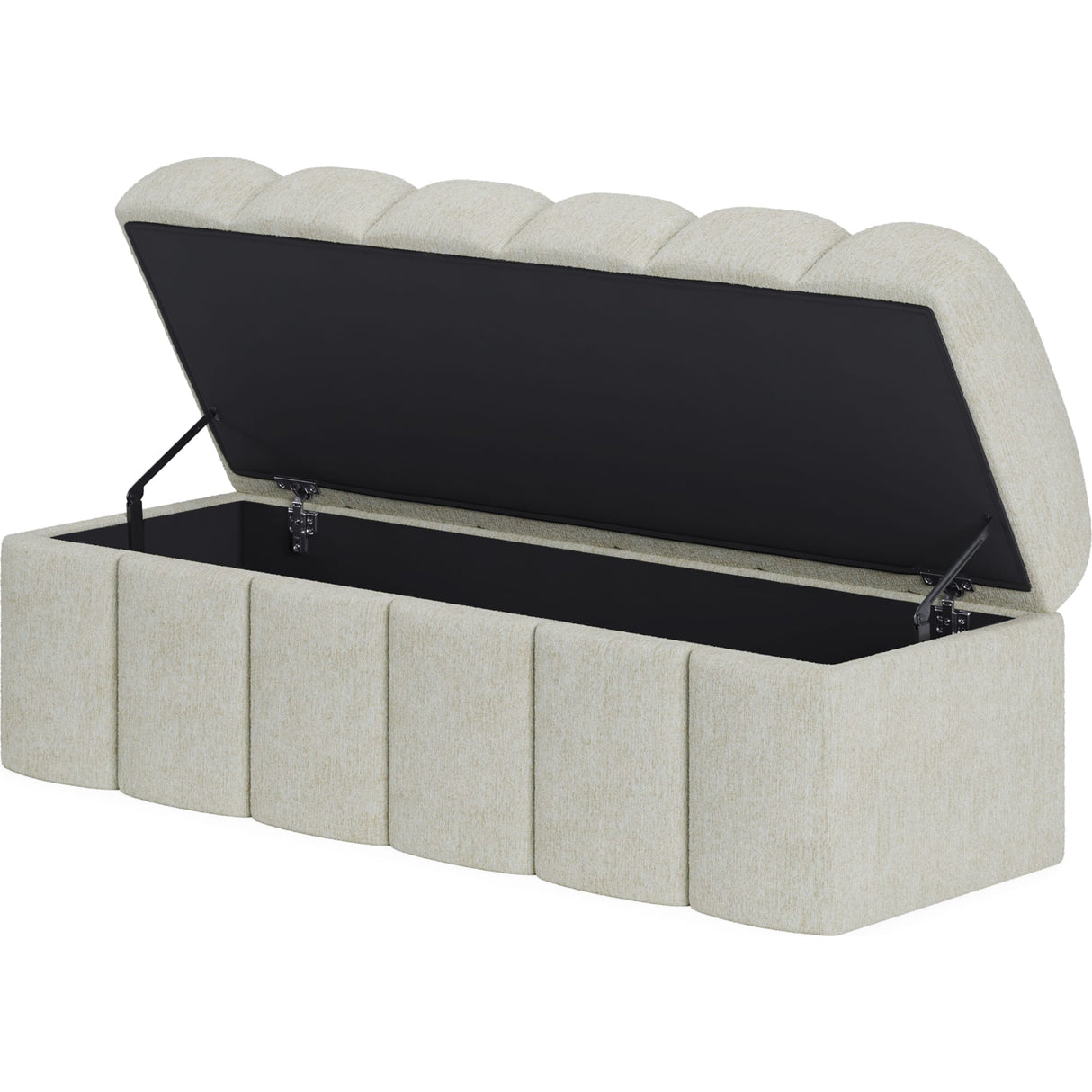 Savage Upholstered Storage Bench in Sandy Chenille