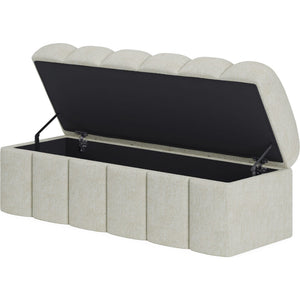 Savage Upholstered Storage Bench in Sandy Chenille