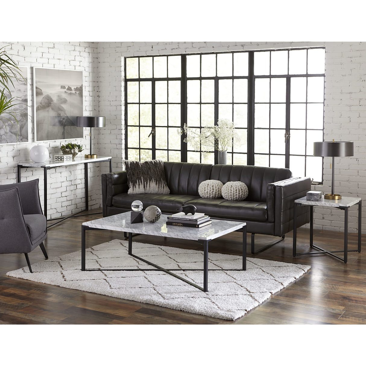 Saxon Console Table in Matte Black