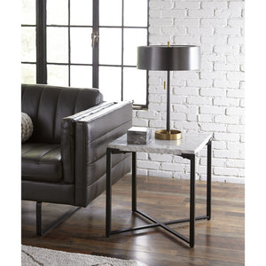 Saxon End Table in Matte Black