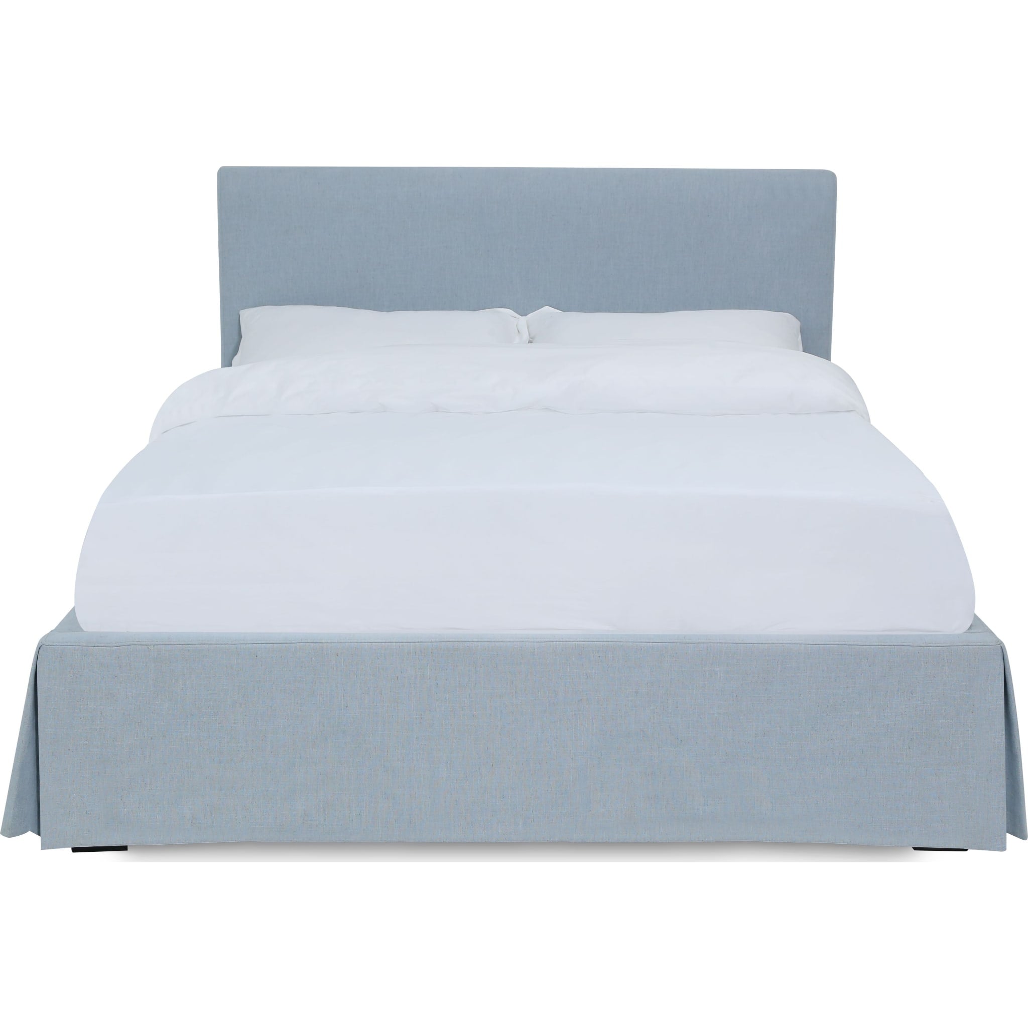 Shelby Skirted Footboard Storage Panel Bed in Sky