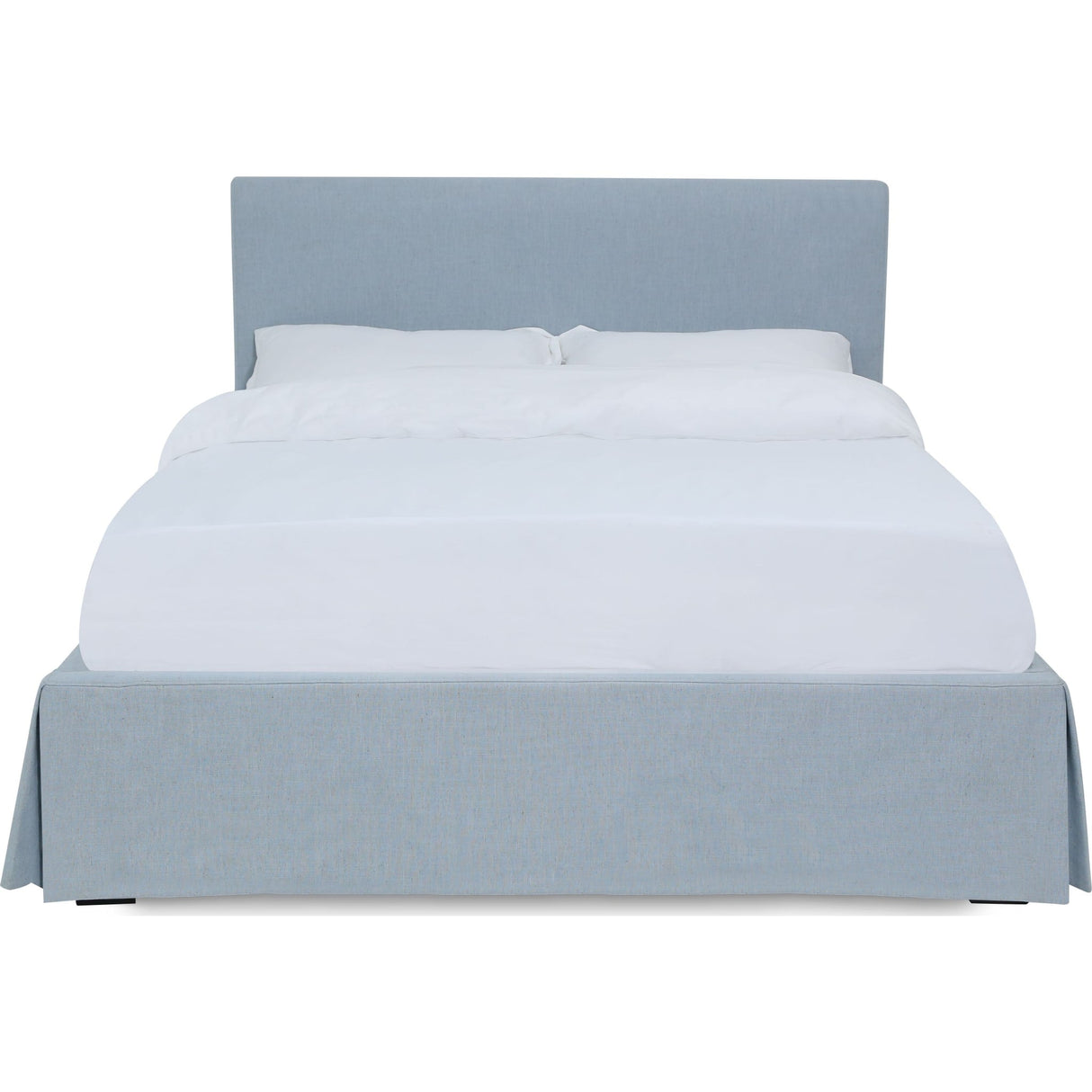 Shelby Skirted Footboard Storage Panel Bed in Sky