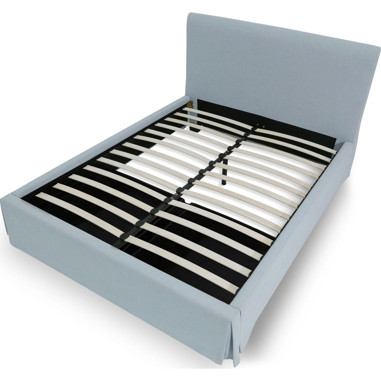 Shelby Skirted Footboard Storage Panel Bed in Sky