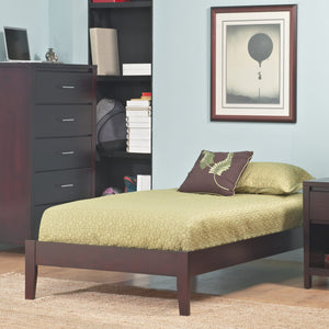 Simple Wood Platform Bed in Espresso