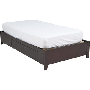 Simple Wood Storage Bed in Espresso