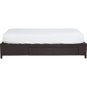 Simple Wood Storage Bed in Espresso