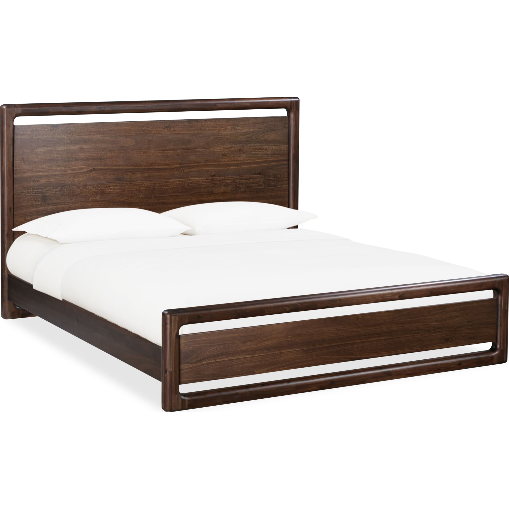 Sol Acacia Wood Platform Bed in Brown Spice