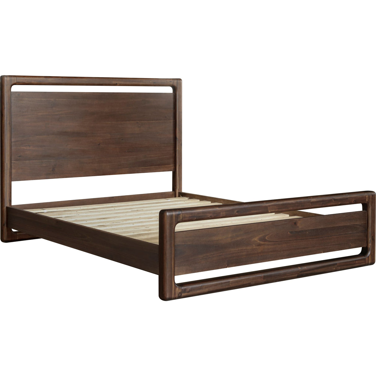Sol Acacia Wood Platform Bed in Brown Spice