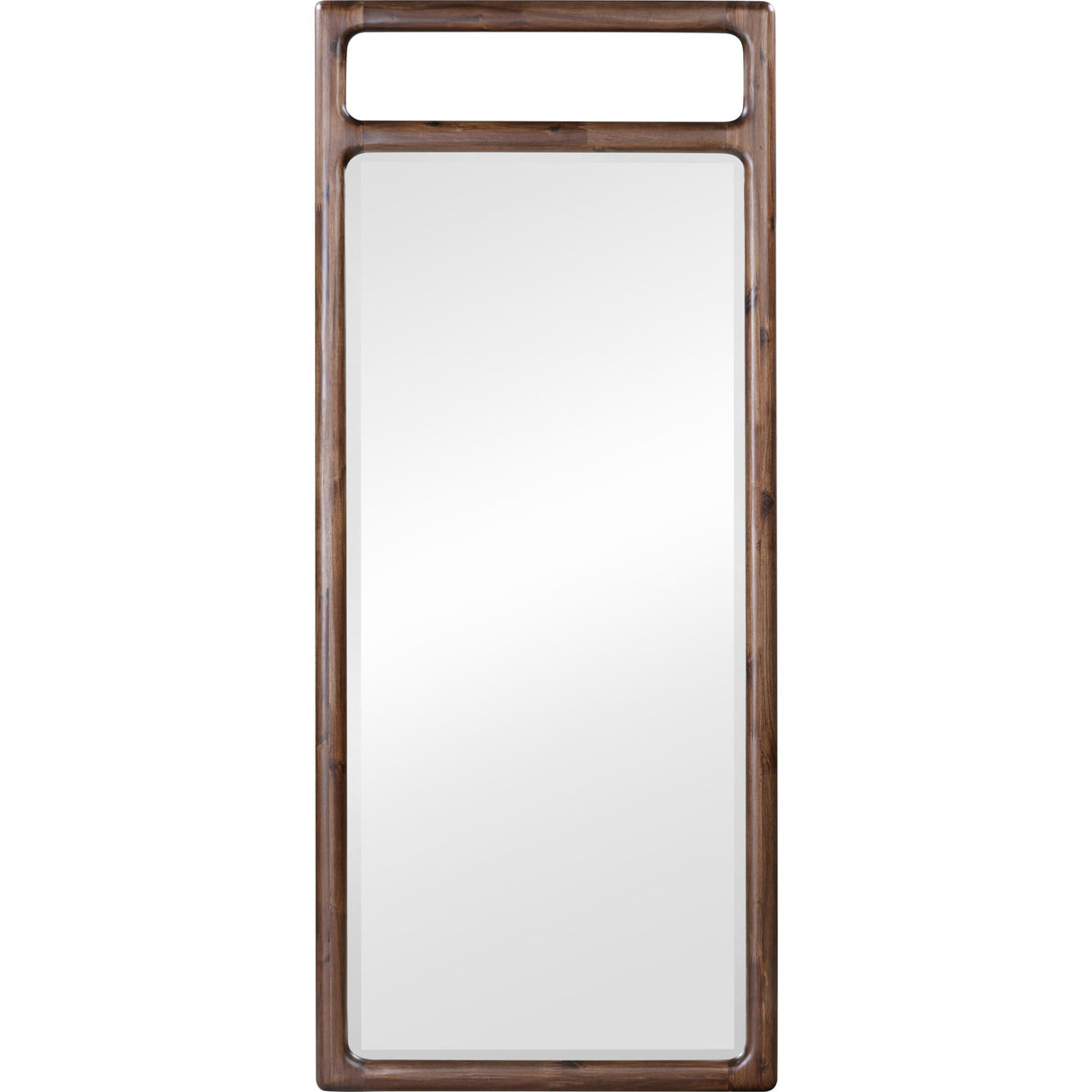 Sol Beveled Glass Floor Mirror in Brown Spce