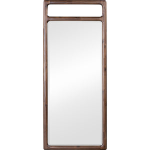 Sol Beveled Glass Floor Mirror in Brown Spce
