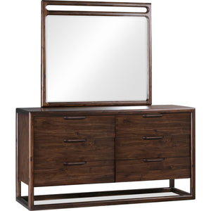 Sol Beveled Glass Wall or Dresser Mirror in Brown Spice