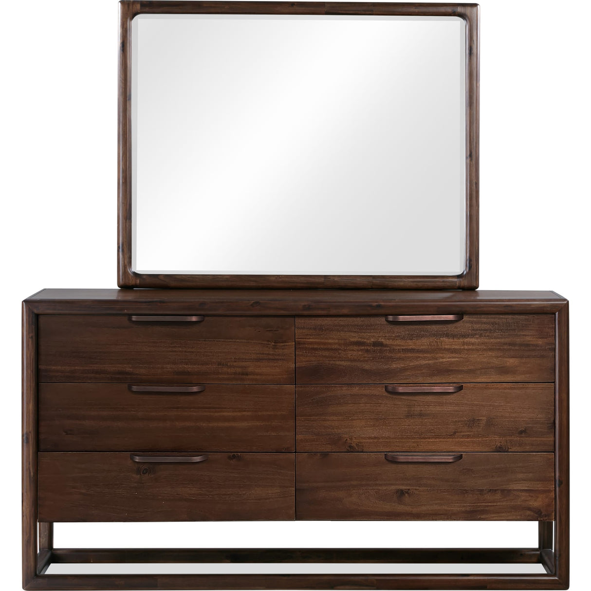 Sol Six Drawer Acacia Wood Dresser in Brown Spice