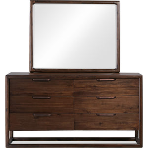 Sol Six Drawer Acacia Wood Dresser in Brown Spice