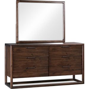 Sol Six Drawer Acacia Wood Dresser in Brown Spice
