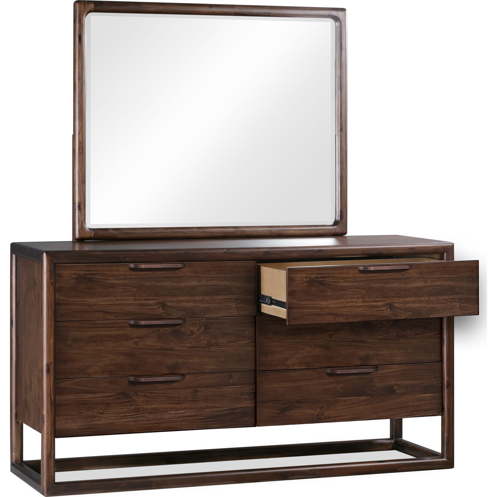 Sol Six Drawer Acacia Wood Dresser in Brown Spice