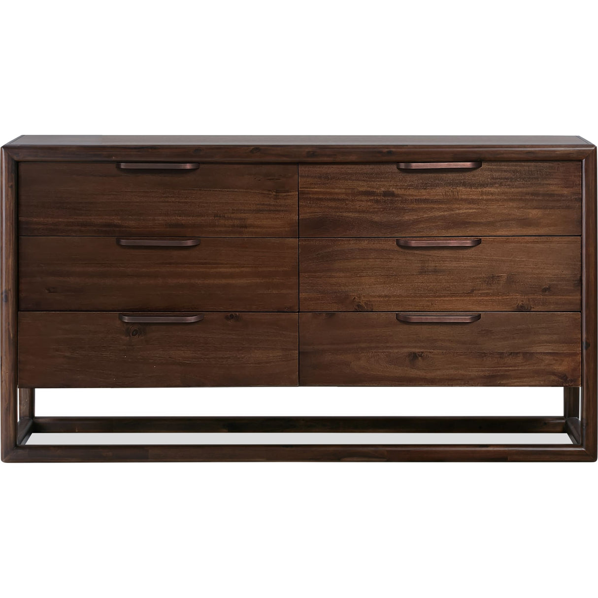Sol Six Drawer Acacia Wood Dresser in Brown Spice