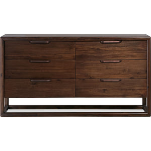 Sol Six Drawer Acacia Wood Dresser in Brown Spice