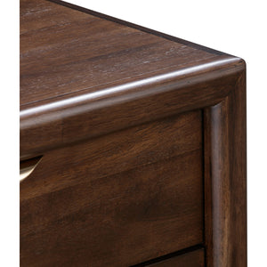 Sol Two Drawer USB-Charging Nightstand in Brown Spice