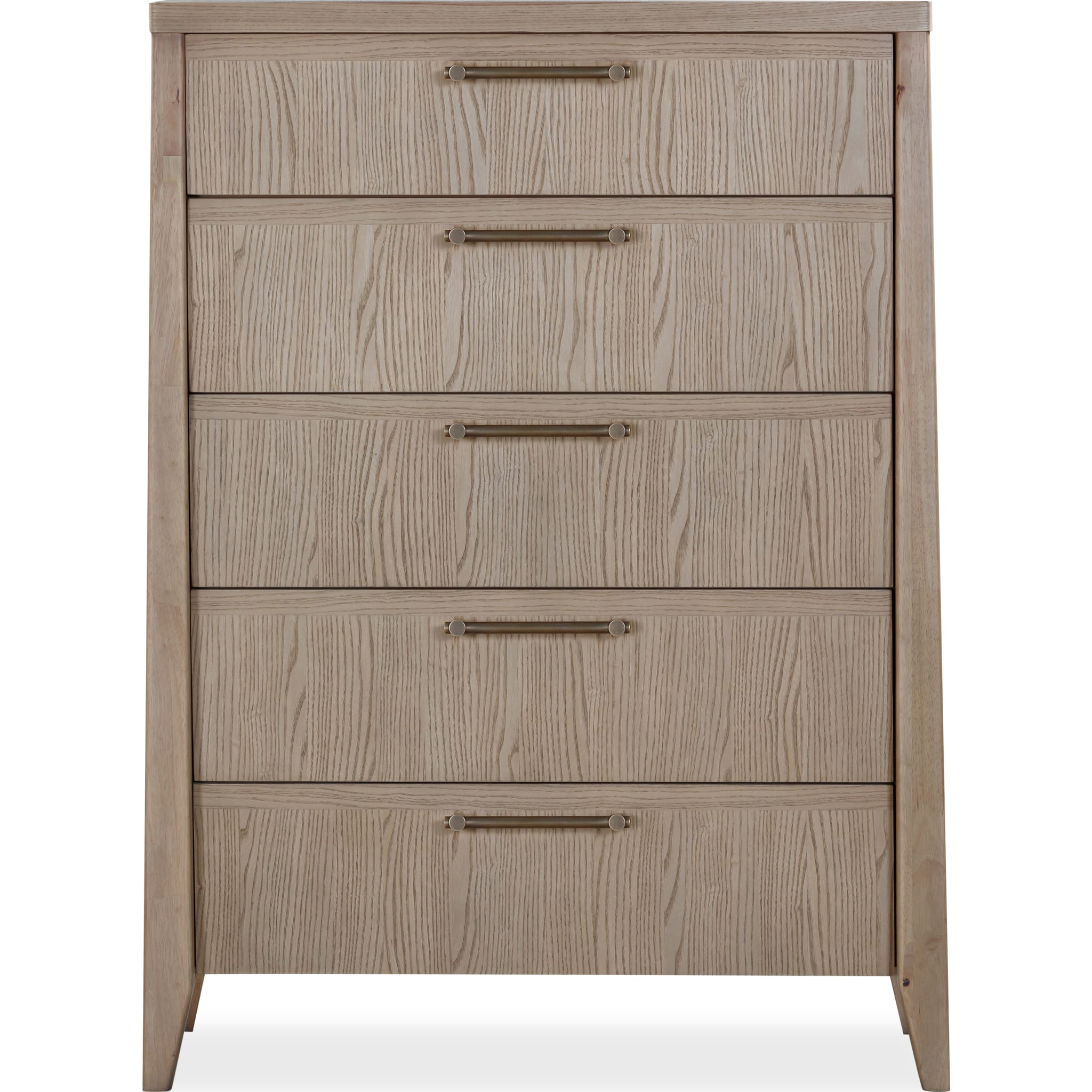 Sumire Five Drawer Ash Wood Chest in Ginger