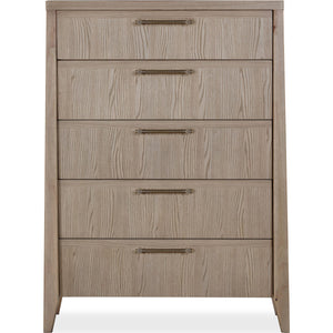 Sumire Five Drawer Ash Wood Chest in Ginger