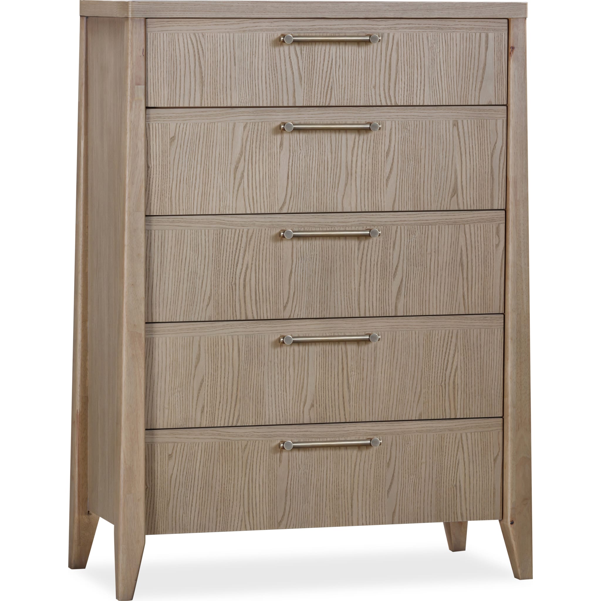 Sumire Five Drawer Ash Wood Chest in Ginger