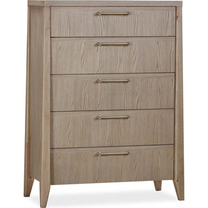 Sumire Five Drawer Ash Wood Chest in Ginger