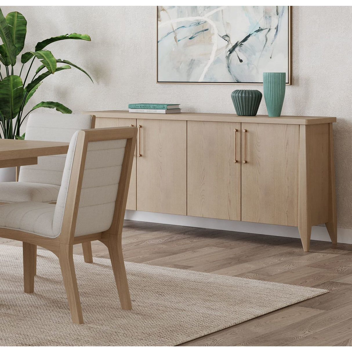 Sumire Four Door Ash Wood Sideboard in Ginger