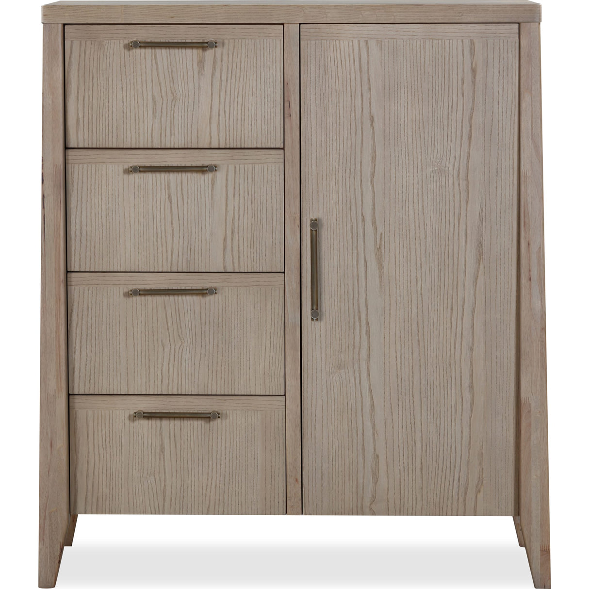 Sumire Four Drawer One Door Ash Wood Chest in Ginger