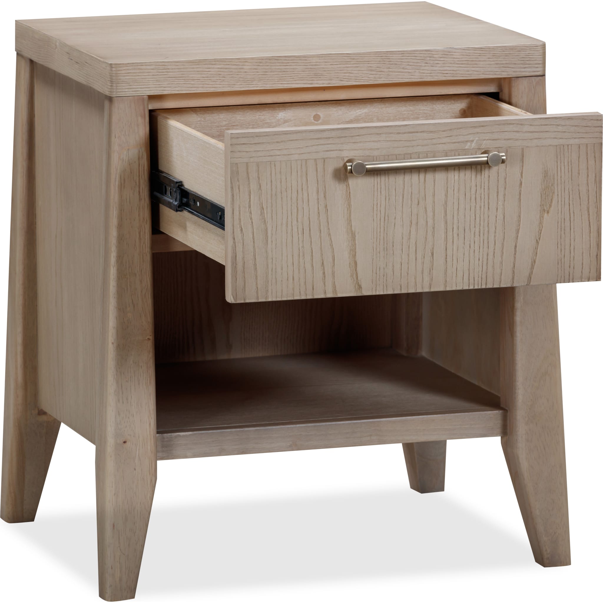 Sumire One Drawer One Shelf Ash Wood Nightstand in Ginger