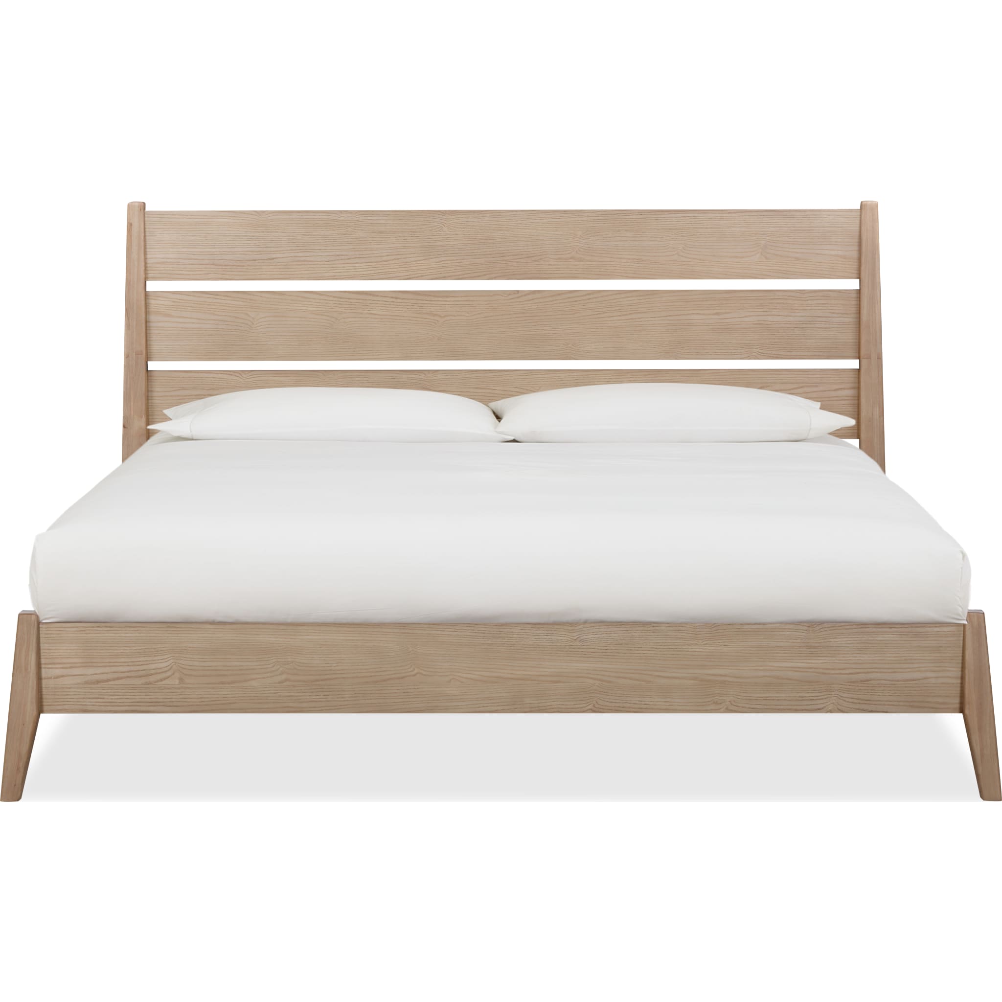 Sumire Slatted Ash Wood Platform Bed in Ginger