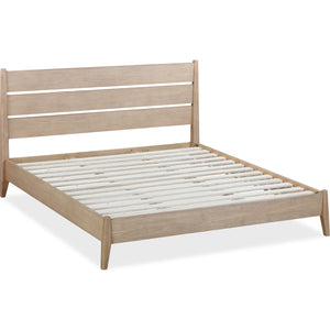 Sumire Slatted Ash Wood Platform Bed in Ginger