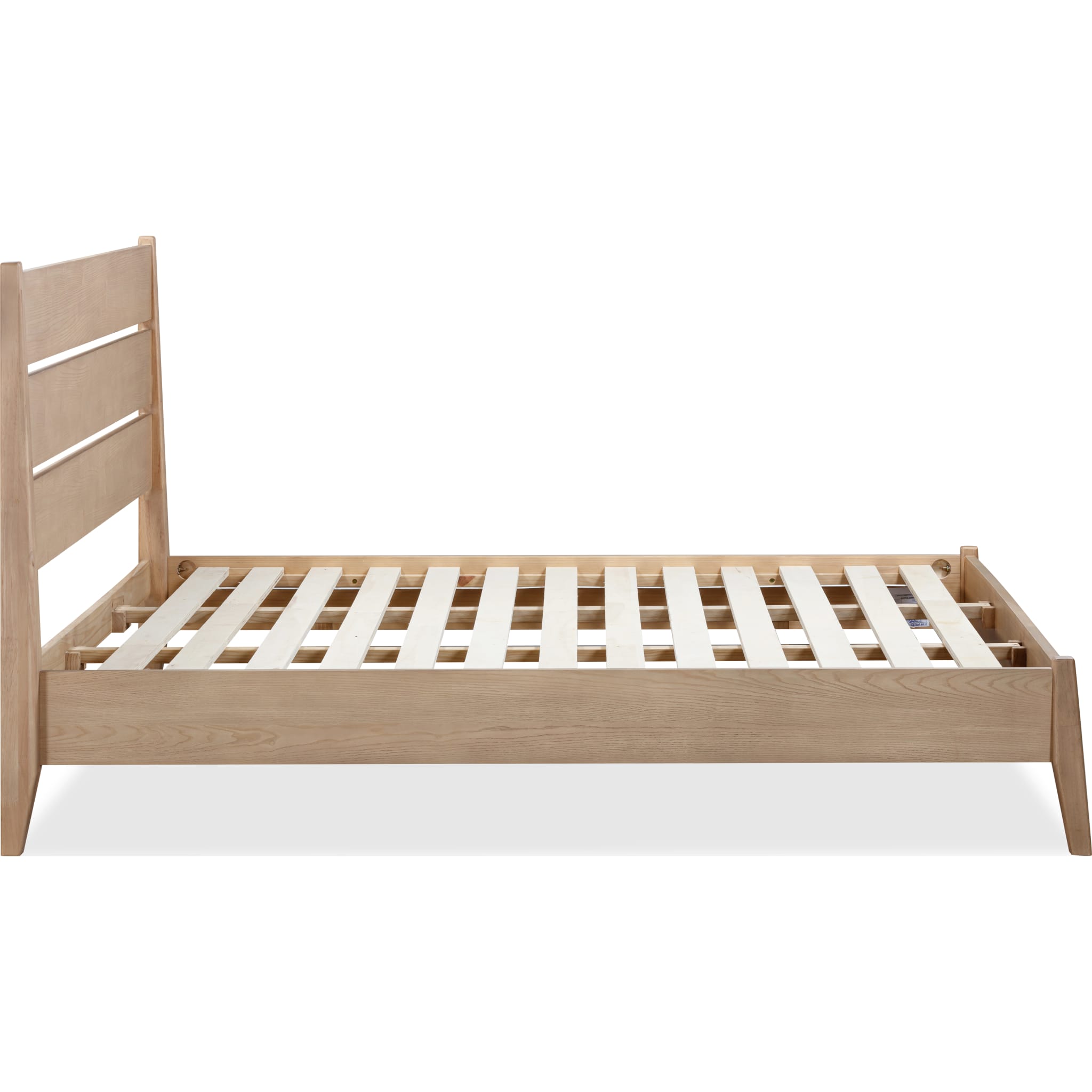 Sumire Slatted Ash Wood Platform Bed in Ginger